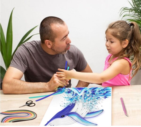 Product image for  Quilted Paper Painting Creative Handmade Crafts 20 Inch Whale Home Décor 9