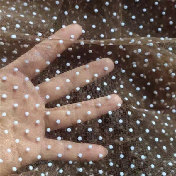 Product image for  Mesh Flocking Bright Dot Small Wave Dot Yarn Skirt Fabric Home Décor 6
