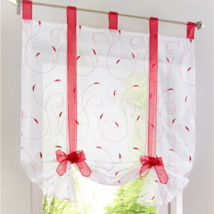 Product image for  Embroidered Pastoral Adjustable Curtain Rod Ribbon Roman Window Screen Home Décor 14
