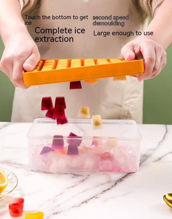 Product image for  Summer New Silicone Ice Tray Food Grade Ice Cube Mold Large Capacity Ice Container Ice Box Refrigerator Artifact Kitchen & Dining 11