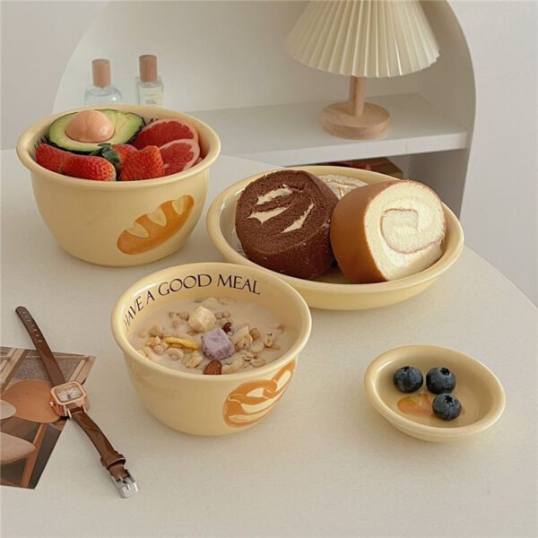 Product image for  Original Korean Style Bread Toast Tableware Set Household Kitchen & Dining 4