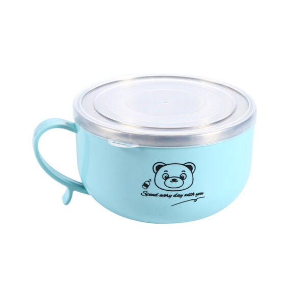 Product image for  Stainless Steel Instant Noodle Bowl Color Large Capacity With Lid Portable Lunch Box Student Household Dormitory Office Worker Kitchen & Dining 5