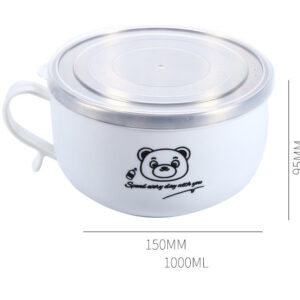 Product image for  Stainless Steel Instant Noodle Bowl Color Large Capacity With Lid Portable Lunch Box Student Household Dormitory Office Worker Kitchen & Dining 17