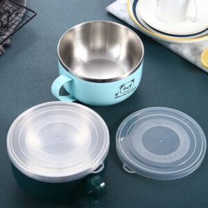 Product image for  Stainless Steel Instant Noodle Bowl Color Large Capacity With Lid Portable Lunch Box Student Household Dormitory Office Worker Kitchen & Dining 18