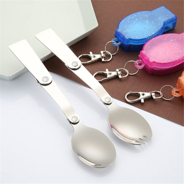 Product image for  Stainless Steel Outdoor Portable Folding Spoon And Fork Cutlery Kitchen & Dining 4