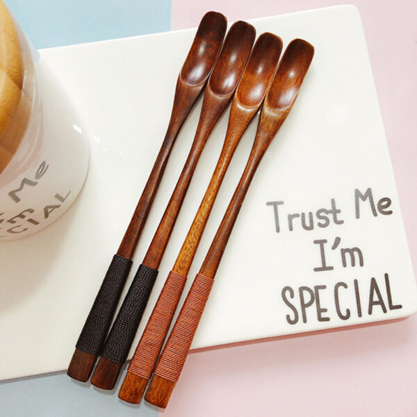 Product image for  Tie Line Log Spoon Twist Line Spoon Stir Spoon Honey Spoon Kitchen & Dining 7