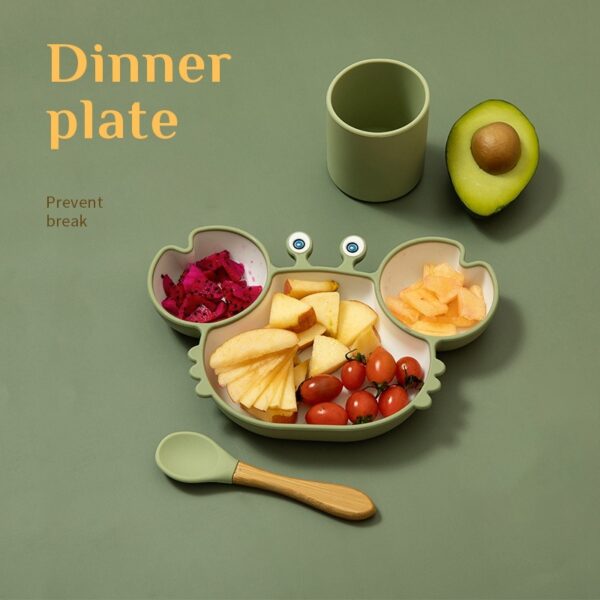 Product image for  Silicone Baby Dishes for Children’s Tableware Plate Non-slip Baby Feeding Bowl Kitchen & Dining 6