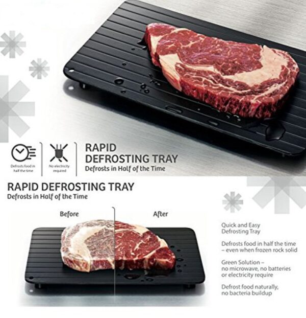 Product image for  Fast Defrosting Tray Thaw Frozen Food Meat Fruit Quick Defrosting Plate Board Kitchen & Dining 8