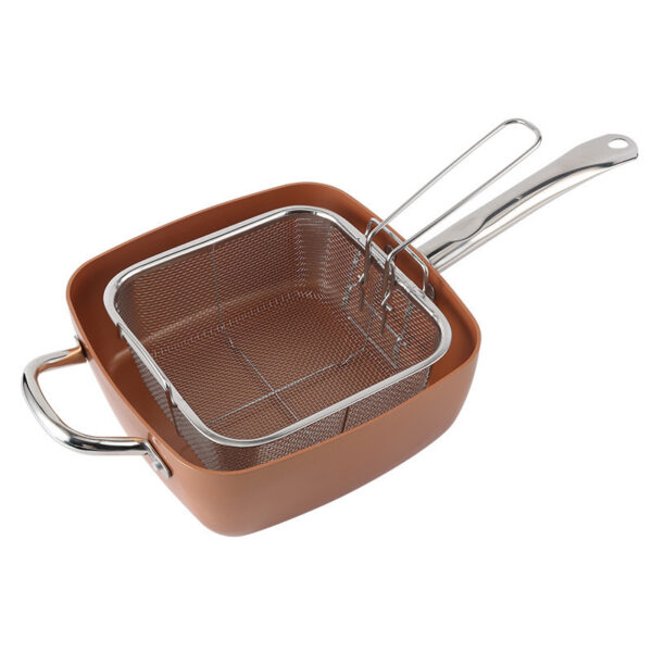 Product image for  Fryer French Fries Pot Flat-Bottomed Copper Color Square Pot Wholesale Custom Kitchen & Dining 7