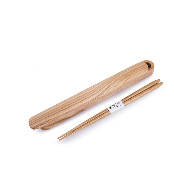 Product image for  Japanese-style Simple Solid Wood Chopsticks A Pair Of Single With Box Retro Portable Chopsticks Box Travel Tableware Storage Box Kitchen & Dining 6