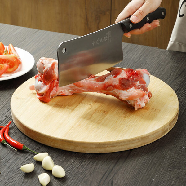 Product image for  Round Cutting Board Household Thick Solid Wood Bamboo Cutting Board Kitchen Fruit Cutting Board Small Cutting Board Cutting Board Cutting Board Kitchen & Dining 7