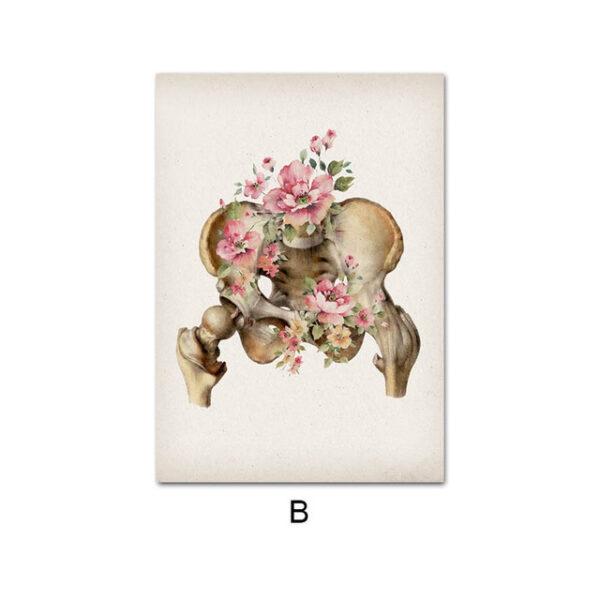 Product image for  Abstract Bone Anatomy Flower Skull Art Deco Painting Artworks 9