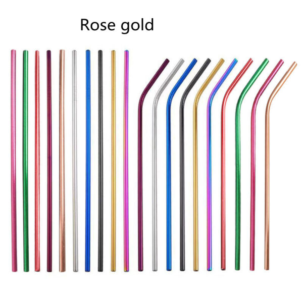 Product image for  Colored Metal Straight Elbow Cocktail Milk Tea Coffee Straw Home Décor 7