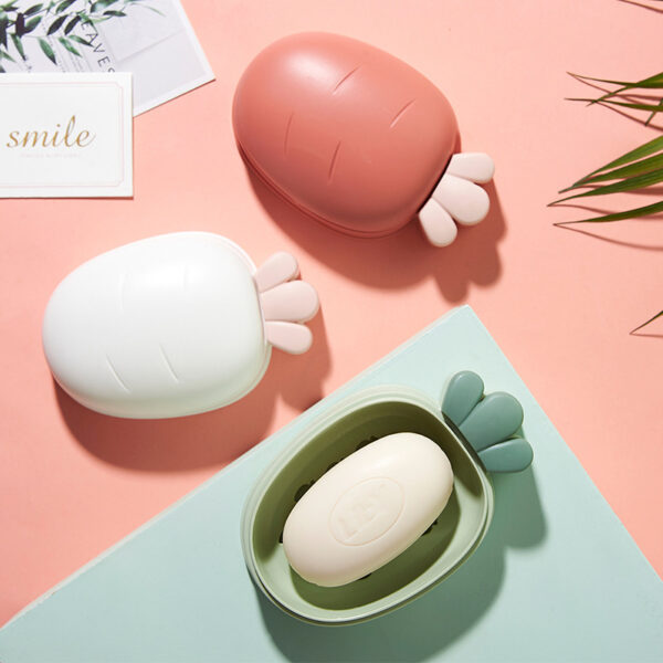 Product image for  Radish Large Plastic Drain Soap Dish With Lid Home Décor 4
