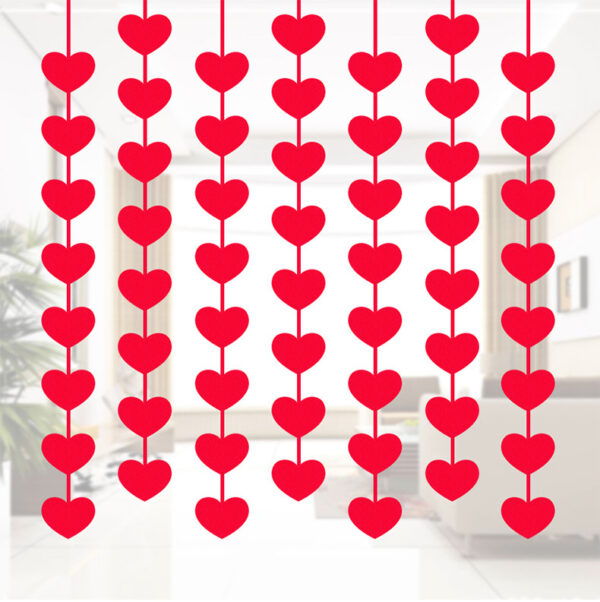 Product image for  Marriage Room Living Room Decoration Layout Love Non-woven Red Line Curtain Door Curtain Home Décor 4