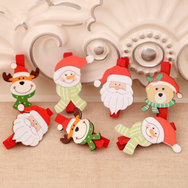 Product image for  Creative Christmas Decoration Cartoon Wooden Clip Home Décor 8