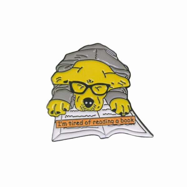 Product image for  I LOVE BOOKS kitten reading badge Home Décor 4