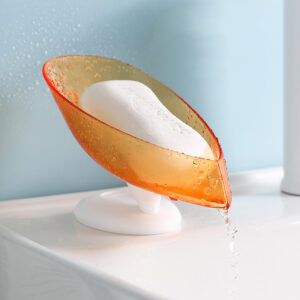 Product image for  Soap Box Self Draining Leaf Shape Soap Holder Soap Dish Sponge Container With Suction Cup Shower Bathroom Kitchen Storage Box Home Décor 10