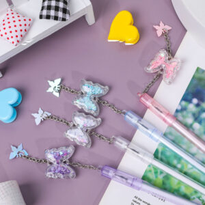 Product image for  Girly Heart Butterfly Pendant Neutral Small  And Cute Student Exam Signature Pendant Pen Home Décor 14