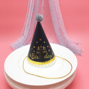 Product image for  Party Decoration Modern Pink Gold Black Gold Stripe Birthday Hat Arts, Crafts & Sewing 16