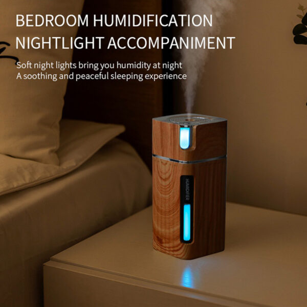 Product image for  Electric Humidifier Aroma Oil Diffuser Essential Ultrasonic Wood Grain Air Humidifier USB Mini Mist Maker LED Light Home Décor 4