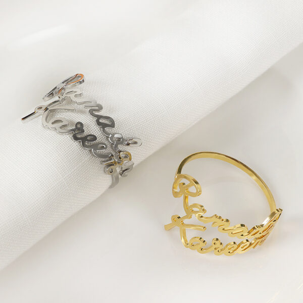 Product image for  Creative New Auspicious Letters Napkin Ring Gold Alloy Decoration Napkin Ring Home Décor 4