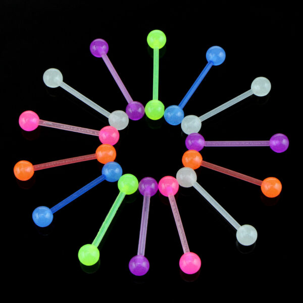 Product image for  Acrylic Luminous Straight Barbell Tongue Nails Ear Bone Nails Home Décor 4