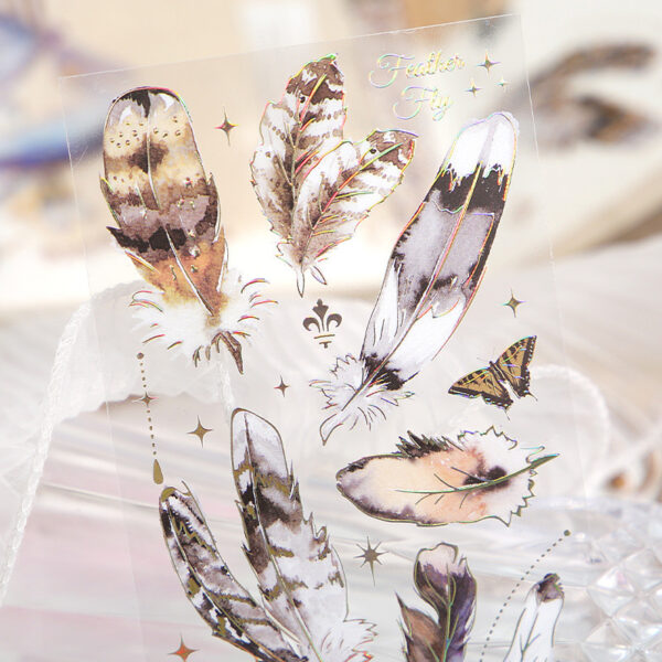 Product image for  All Things Pickup Series Feather Beautiful Notebook Collage Material Home Décor 6