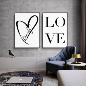 Product image for  Nordic Black And White Home Love Poster Painting Core Canvas Painting Artworks 14