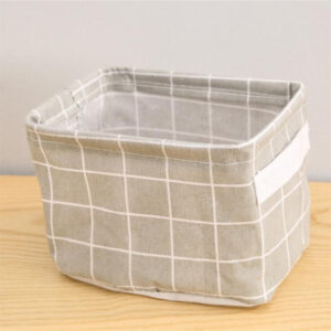 Product image for  Linen Desktop Storage Box Waterproof Toy Sundries Storage Basket Cosmetic Underware Storage Organizer Office Stationery Home Décor 15