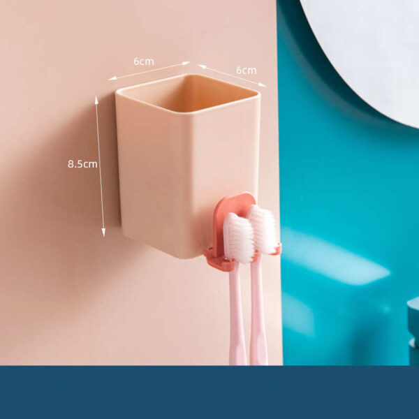 Product image for  Toothbrush Rack Free Punch Hook Mouthwash Cup Finishing Wall-hung Home Décor 11