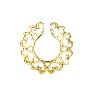 Product image for  Stainless Steel Flower-shaped Peacock Screen Non-perforated Fake Breast Ring Home Décor 10