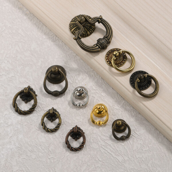 Product image for  Antique Retro European-style Ring-shaped Bronze Handle Ring Home Décor 4