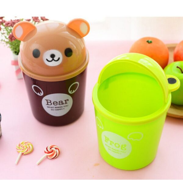 Product image for  Cartoon Waste Bins Trumpet Desktops Mini Creative Covered Kitchen Living Room Trash Can Basura Home Décor 5