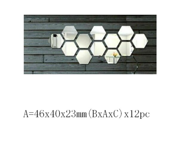 Product image for  Hexagonal Mirror Environmental Acrylic Wall Sticker Home Décor 9