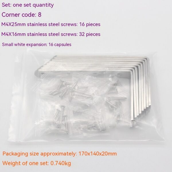 Product image for  Thickened Cold Rolled Steel CRS Powder Spraying 90 Degrees Angle Iron Shelf Support Home Décor 7