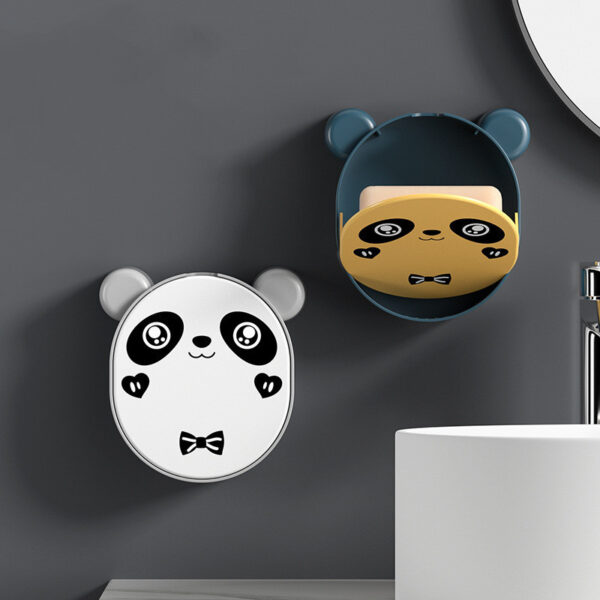 Product image for  Bathroom Wall Mounted Storage No Hole Punch Cartoon Panda Soap Box Home Décor 9