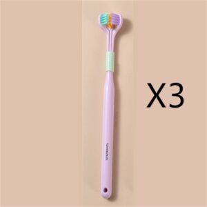 Product image for  Three-sided Macaron Soft Bristle Toothbrush Care Safety Toothbrush Teeth Deep Cleaning Portable Travel Home Décor 15