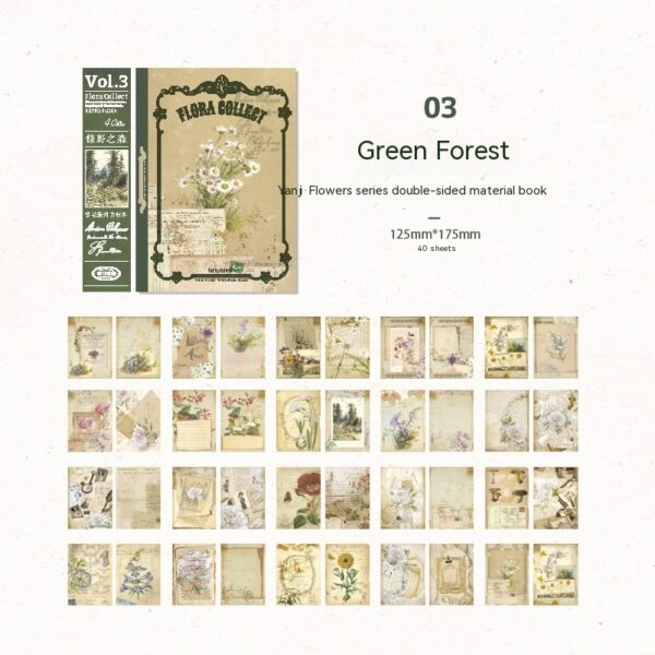 Product image for  Double-sided Material Journal Book Retro Collage Background Note Paper Home Décor 5