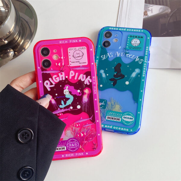 Product image for  Mobile Phone Case Airbag Material Mermaid Couple Niche Cartoon Home Décor 9