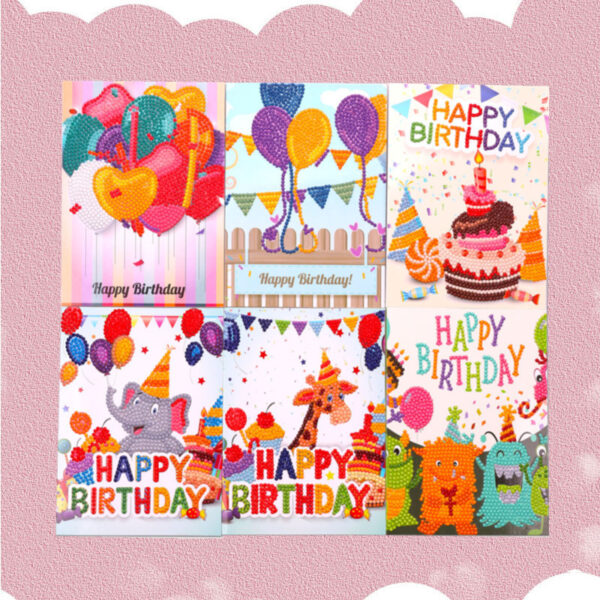 Product image for  5D Diamond Painting Greeting Card Handmade Spot Drill Diy Birthday Gift Blessing Crystal Card Home Décor 8
