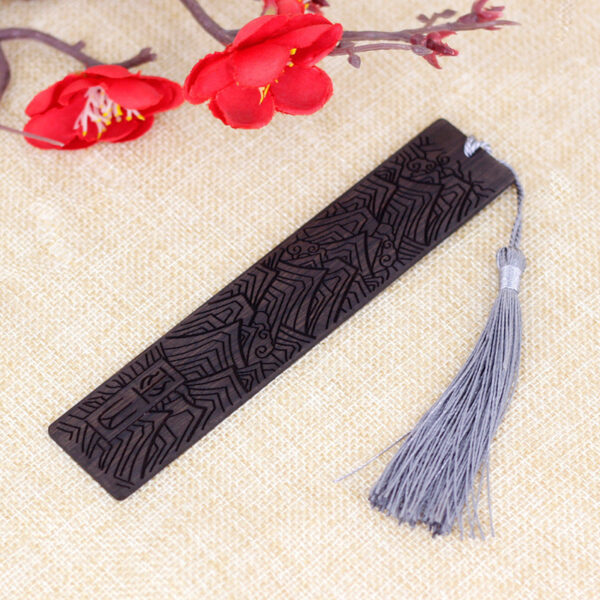 Product image for  Mahogany Couple Signed Ebony Canghai Wushan Bookmark Home Décor 7