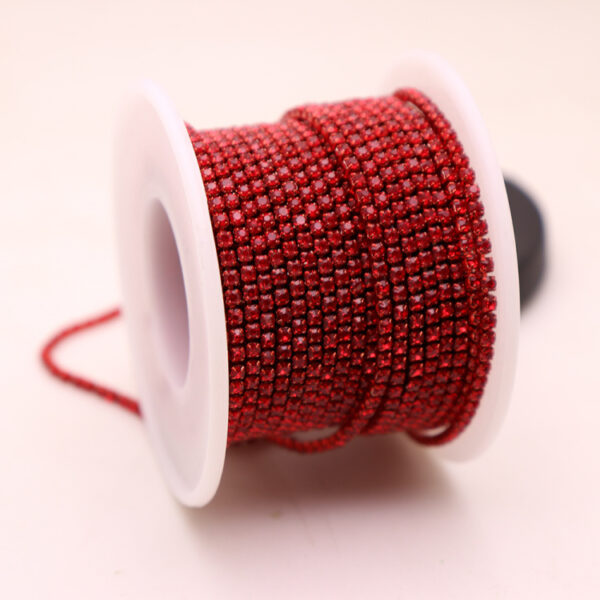 Product image for  Color Single Row 2mm Glass Rhinestone Chain Home Décor 10
