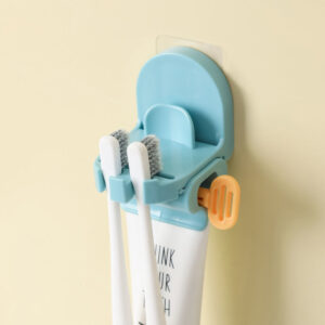 Product image for  Two-in-one wall-mounted toothbrush holder set free punching bathroom sanitary napkin toothbrush rack Home Décor