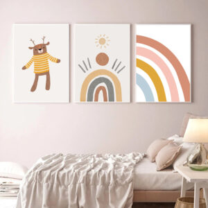Product image for  Cartoon Rainbow Sun Decorative Painting Canvas Painting Core Artworks 14