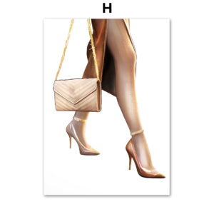 Product image for  Schoolbag High Heels Lipstick Art Canvas Painting Nordic Posters And Decoration Wall Painting Artworks 17