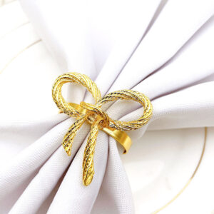 Product image for  Fashion Hotel Golden Bow Tie Napkin Ring Buckle Cloth Metal Home Décor 16
