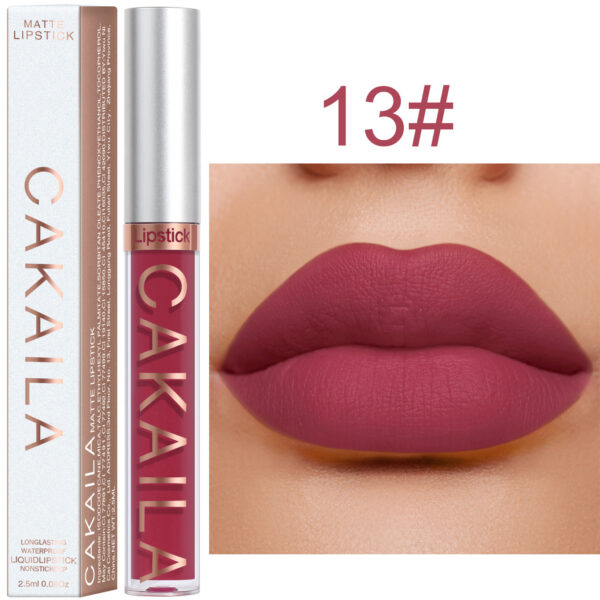 Product image for  18-color Lipstick Matte Non-stick Cup Waterproof Lip Gloss Home Décor 6