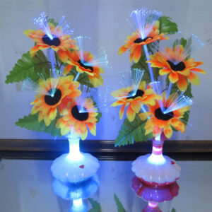 Product image for  Pointed Rose Flower Vase Fiber Optic Flower Home Décor 12