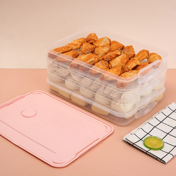 Product image for  Kitchen Large Food Storage Containers Box Household Food Grade Pp Dumpling Box Rectangle Portable Transparent Storage Box Fridge Home Décor 4